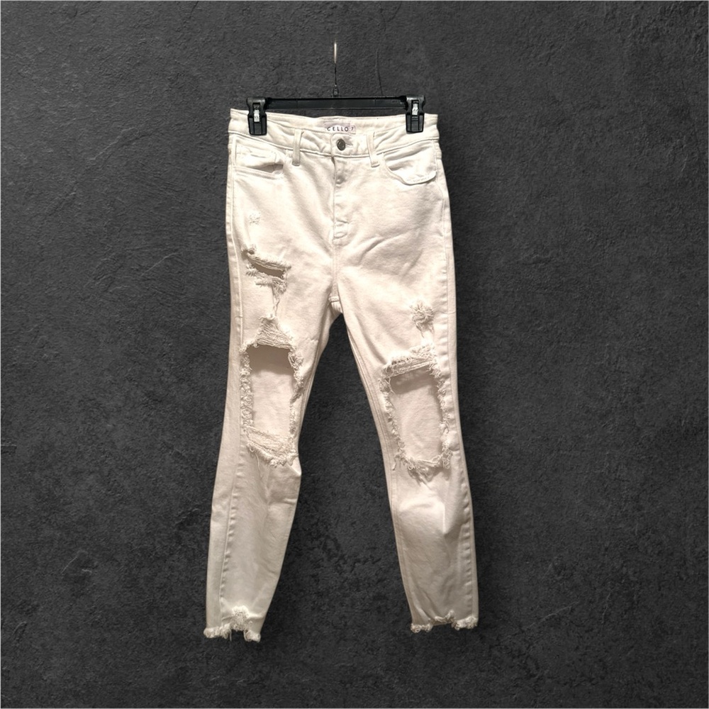 Cello Women's Distressed White Skinny Jeans size 7